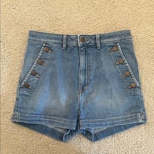 H&M Light Blue Jean Shorts with Button Detail